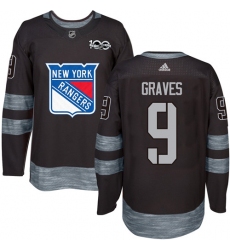 Men's Adidas New York Rangers #9 Adam Graves Premier Black 1917-2017 100th Anniversary NHL Jersey