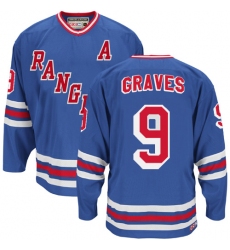 Men's CCM New York Rangers #9 Adam Graves Premier Royal Blue Heroes of Hockey Alumni Throwback NHL Jersey
