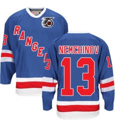 Men's CCM New York Rangers #13 Sergei Nemchinov Premier Royal Blue 75TH Throwback NHL Jersey