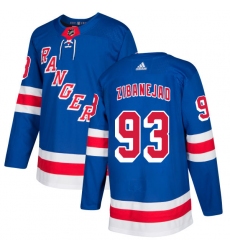 Youth Adidas New York Rangers #93 Mika Zibanejad Premier Royal Blue Home NHL Jersey