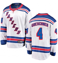 Men's New York Rangers #4 Ron Greschner Fanatics Branded White Away Breakaway NHL Jersey