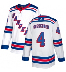 Men's Reebok New York Rangers #4 Ron Greschner Authentic White Away NHL Jersey