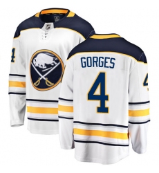 Youth Buffalo Sabres #4 Josh Gorges Fanatics Branded White Away Breakaway NHL Jersey