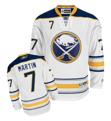 Youth Reebok Buffalo Sabres #7 Rick Martin Authentic White Away NHL Jersey