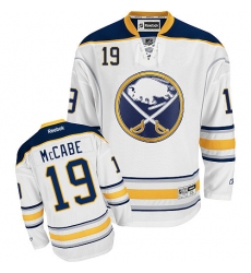 Women's Reebok Buffalo Sabres #19 Jake McCabe Authentic White Away NHL Jersey