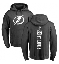 NHL Adidas Tampa Bay Lightning #26 Martin St. Louis Charcoal One Color Backer Pullover Hoodie