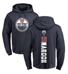 NHL Adidas Edmonton Oilers #19 Patrick Maroon Navy Blue Backer Pullover Hoodie