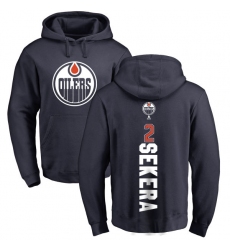 NHL Adidas Edmonton Oilers #2 Andrej Sekera Navy Blue Backer Pullover Hoodie