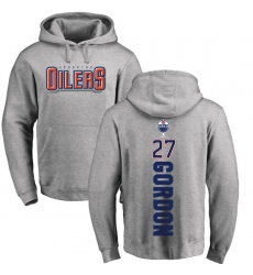 NHL Adidas Edmonton Oilers #27 Boyd Gordon Ash Backer Pullover Hoodie