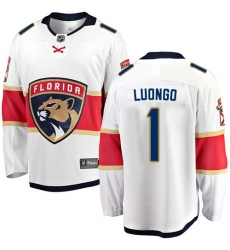 Youth Florida Panthers #1 Roberto Luongo Fanatics Branded White Away Breakaway NHL Jersey