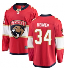 Men's Florida Panthers #34 James Reimer Fanatics Branded Red Home Breakaway NHL Jersey