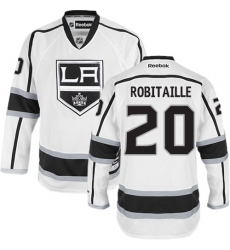 Women's Reebok Los Angeles Kings #20 Luc Robitaille Authentic White Away NHL Jersey