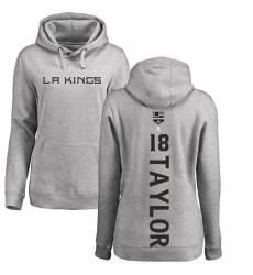 NHL Women's Adidas Los Angeles Kings #18 Dave Taylor Ash Backer Pullover Hoodie