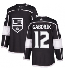 Men's Adidas Los Angeles Kings #12 Marian Gaborik Authentic Black Home NHL Jersey