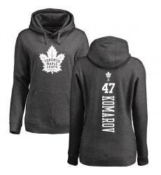 NHL Women's Adidas Toronto Maple Leafs #47 Leo Komarov Charcoal One Color Backer Pullover Hoodie