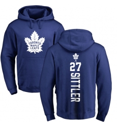 NHL Adidas Toronto Maple Leafs #27 Darryl Sittler Royal Blue Backer Pullover Hoodie