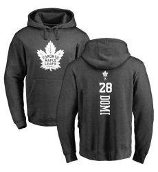 NHL Adidas Toronto Maple Leafs #28 Tie Domi Charcoal One Color Backer Pullover Hoodie