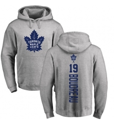 NHL Adidas Toronto Maple Leafs #19 Bruce Boudreau Ash Backer Pullover Hoodie