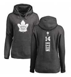 NHL Women's Adidas Toronto Maple Leafs #14 Dave Keon Charcoal One Color Backer Pullover Hoodie
