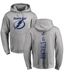 NHL Adidas Tampa Bay Lightning #6 Anton Stralman Ash Backer Pullover Hoodie