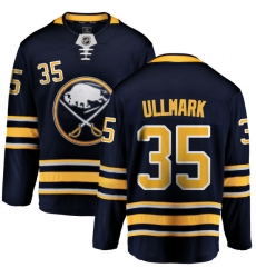 Men's Buffalo Sabres #35 Linus Ullmark Fanatics Branded Navy Blue Home Breakaway NHL Jersey