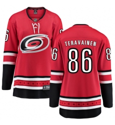 Women's Carolina Hurricanes #86 Teuvo Teravainen Fanatics Branded Red Home Breakaway NHL Jersey
