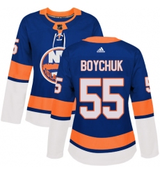 Women's Adidas New York Islanders #55 Johnny Boychuk Premier Royal Blue Home NHL Jersey