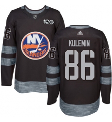 Men's Adidas New York Islanders #86 Nikolay Kulemin Authentic Black 1917-2017 100th Anniversary NHL Jersey