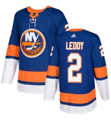 Men's Adidas New York Islanders #2 Nick Leddy Authentic Royal Blue Home NHL Jersey