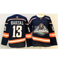 Men's New York Islanders #13 Mathew Barzal Navy 2024-25 Stitched Hockey Jersey