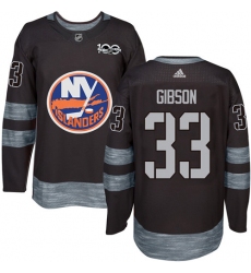 Men's Adidas New York Islanders #33 Christopher Gibson Authentic Black 1917-2017 100th Anniversary NHL Jersey