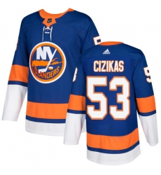 Men's Adidas New York Islanders #53 Casey Cizikas Premier Royal Blue Home NHL Jersey
