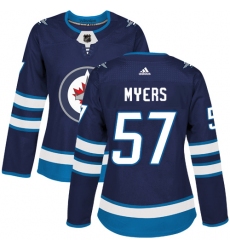 Women's Adidas Winnipeg Jets #57 Tyler Myers Premier Navy Blue Home NHL Jersey