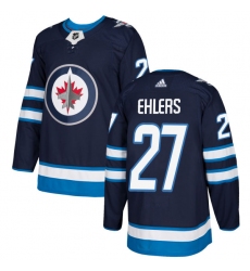 Youth Adidas Winnipeg Jets #27 Nikolaj Ehlers Premier Navy Blue Home NHL Jersey