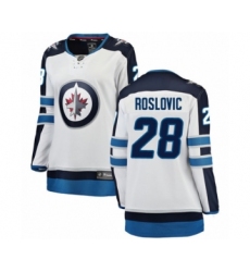 Women's Winnipeg Jets #28 Jack Roslovic Fanatics Branded White Away Breakaway NHL Jersey