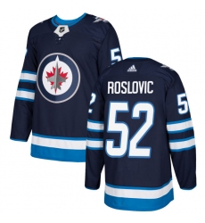 Youth Adidas Winnipeg Jets #52 Jack Roslovic Premier Navy Blue Home NHL Jersey