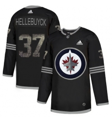 Men's Adidas Winnipeg Jets #37 Connor Hellebuyck Black Authentic Classic Stitched NHL Jersey