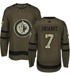 Men's Adidas Winnipeg Jets #7 Ben Chiarot Authentic Green Salute to Service NHL Jersey