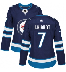 Women's Adidas Winnipeg Jets #7 Ben Chiarot Authentic Navy Blue Home NHL Jersey