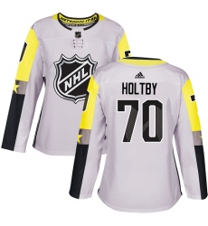 Women's Adidas Washington Capitals #70 Braden Holtby Authentic Gray 2018 All-Star Metro Division NHL Jersey