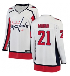 Women's Washington Capitals #21 Dennis Maruk Fanatics Branded White Away Breakaway NHL Jersey