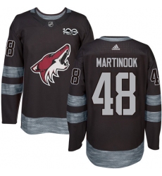 Men's Adidas Arizona Coyotes #48 Jordan Martinook Authentic Black 1917-2017 100th Anniversary NHL Jersey