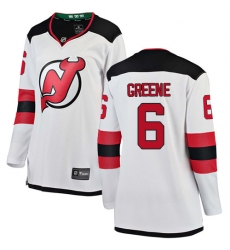 Women's New Jersey Devils #6 Andy Greene Fanatics Branded White Away Breakaway NHL Jersey