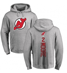 NHL Adidas New Jersey Devils #2 John Moore Ash Backer Pullover Hoodie