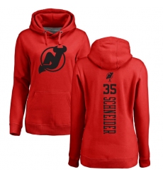 NHL Women's Adidas New Jersey Devils #35 Cory Schneider Red One Color Backer Pullover Hoodie
