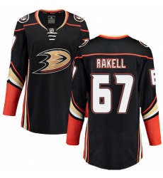 Women's Anaheim Ducks #67 Rickard Rakell Fanatics Branded Black Home Breakaway NHL Jersey