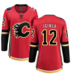 Women's Calgary Flames #12 Jarome Iginla Fanatics Branded Red Home Breakaway NHL Jersey