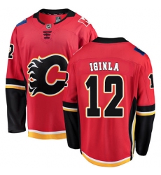Youth Calgary Flames #12 Jarome Iginla Fanatics Branded Red Home Breakaway NHL Jersey