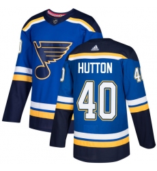 Men's Adidas St. Louis Blues #40 Carter Hutton Premier Royal Blue Home NHL Jersey