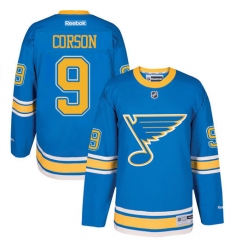 Youth Reebok St. Louis Blues #9 Shayne Corson Authentic Blue 2017 Winter Classic NHL Jersey
